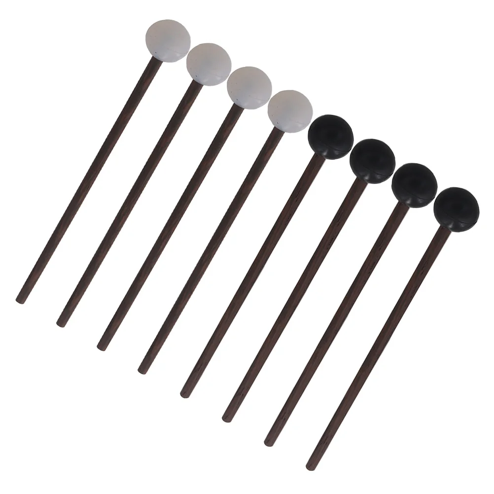 

8pcs Drum Mallets Wooden Handle Rubber Tips For Steel Tongue Drum Percussion Instruments Marimba Xylophone Bell Music