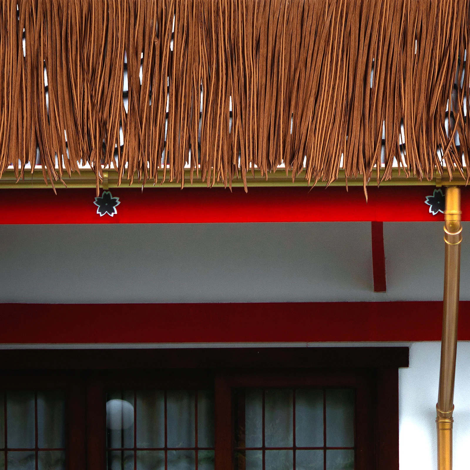 سقف القش المقاوم للحريق القش الاصطناعي لحديقة كوخ ساحة ديكور المناظر الطبيعية محاكاة تسقيف القش الاصطناعي #1