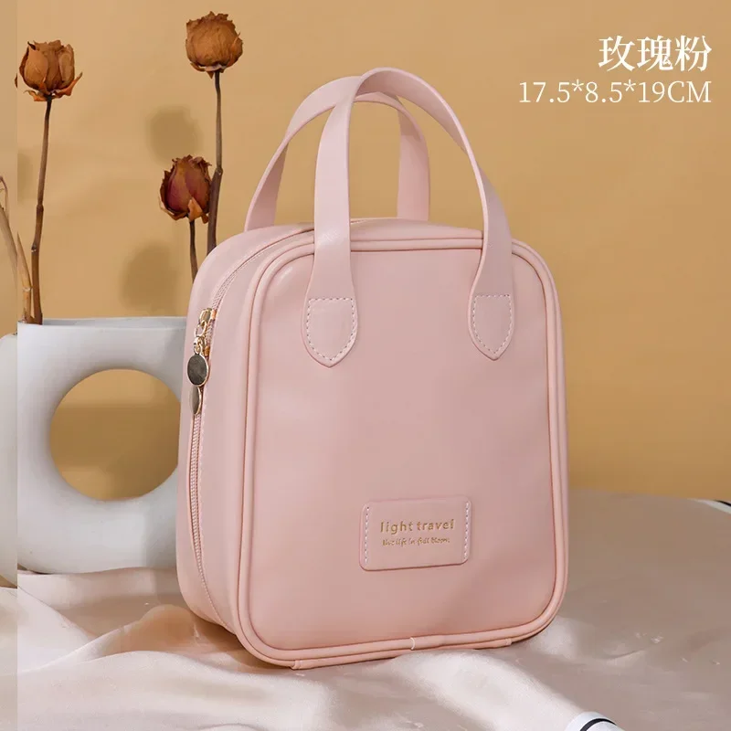 Fashionable PU Portable Travel Make-up Bag with Large Capacity Cosmetiquera Para Maquillaje  Tote Bag