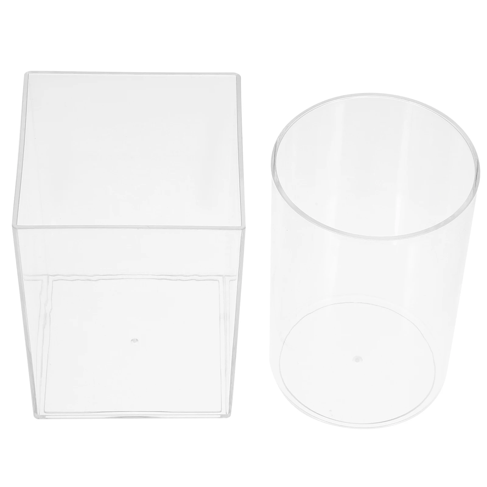

2 Pcs Pen Storage Box Makeup Brushes Organizer Case Stationery Acrylic Holders for Cosmetics Tool Container with Lid