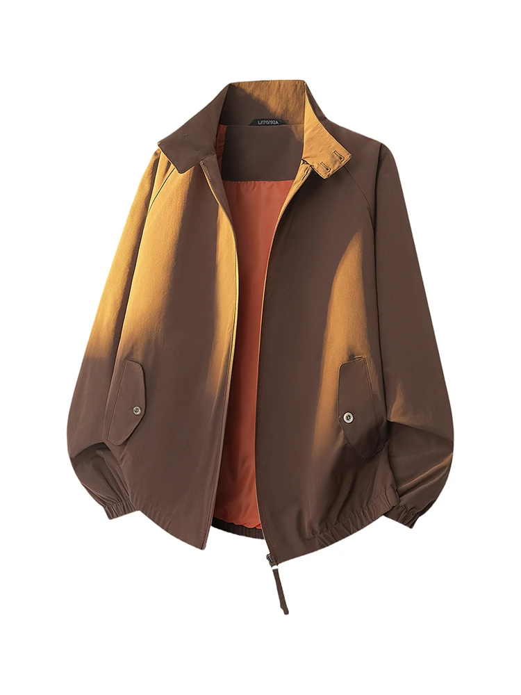 

American Retro Jaet Men's Loose Casual Versatile Early Autumn Stand Collar Flight Outerwear Youth Daily Wear Polyeste...