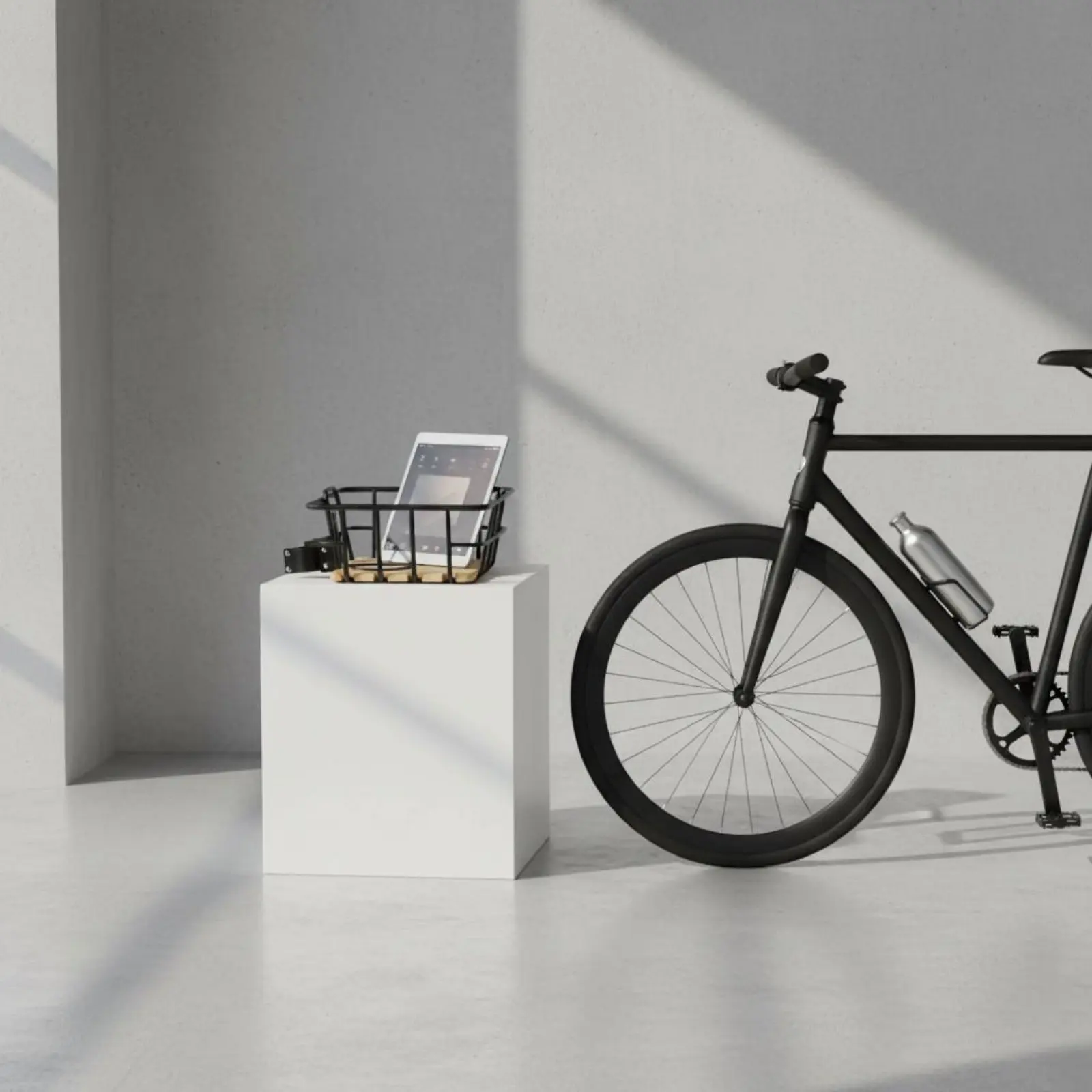 Bike Basket with Wood Base Thickened Iron Tube Front Bike Basket Easy to Install Vintage Design for Commuting