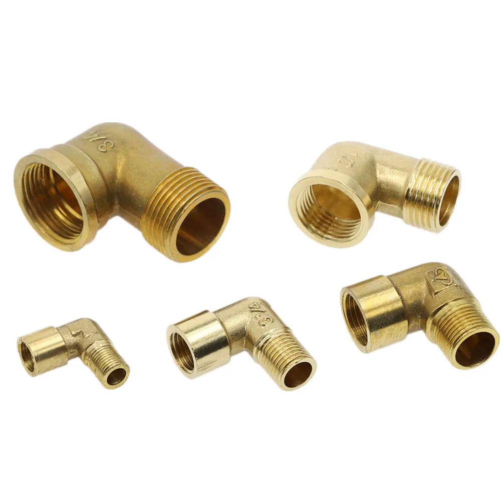 

1pcs 1/8" 1/4" 3/8" 1/2" Female x Male Thread 90 Deg Brass Elbow Pipe Fitting Connector Coupler For Water Fuel Copper