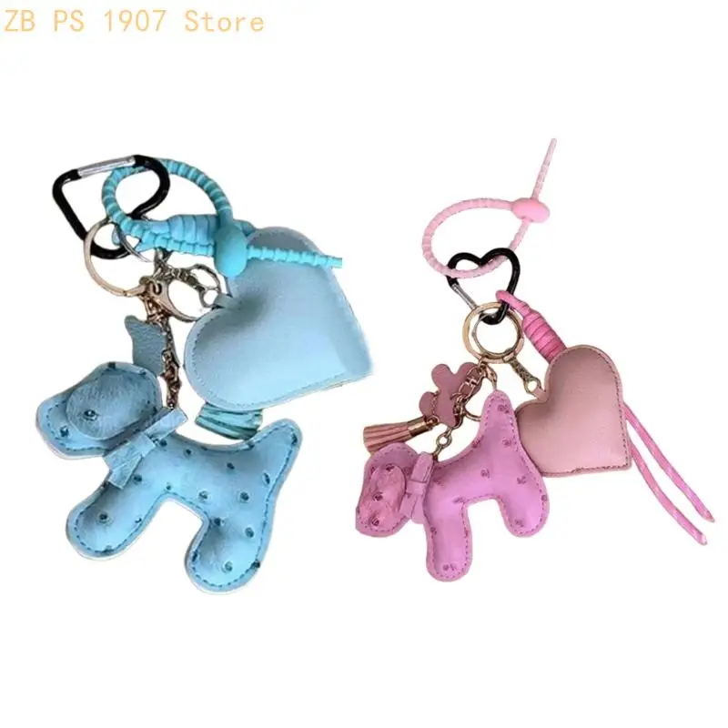 

Adorable Dog PU Leather Backpack Pendant Stylish Keychain Bag Pendant Suitable for School and Leisure Activities 55KA