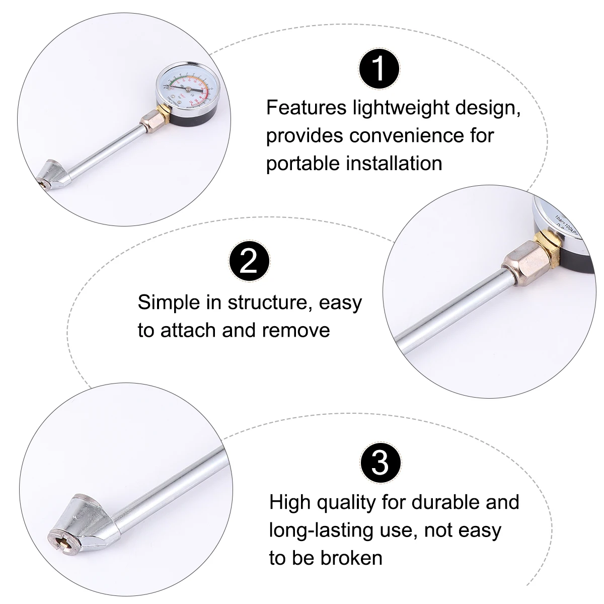 

MultiFunctional Inflation Head Metal Tire Aerated Nozzle for Car Bike Electric Motorcycle LightWeight Ergonomic H Fast