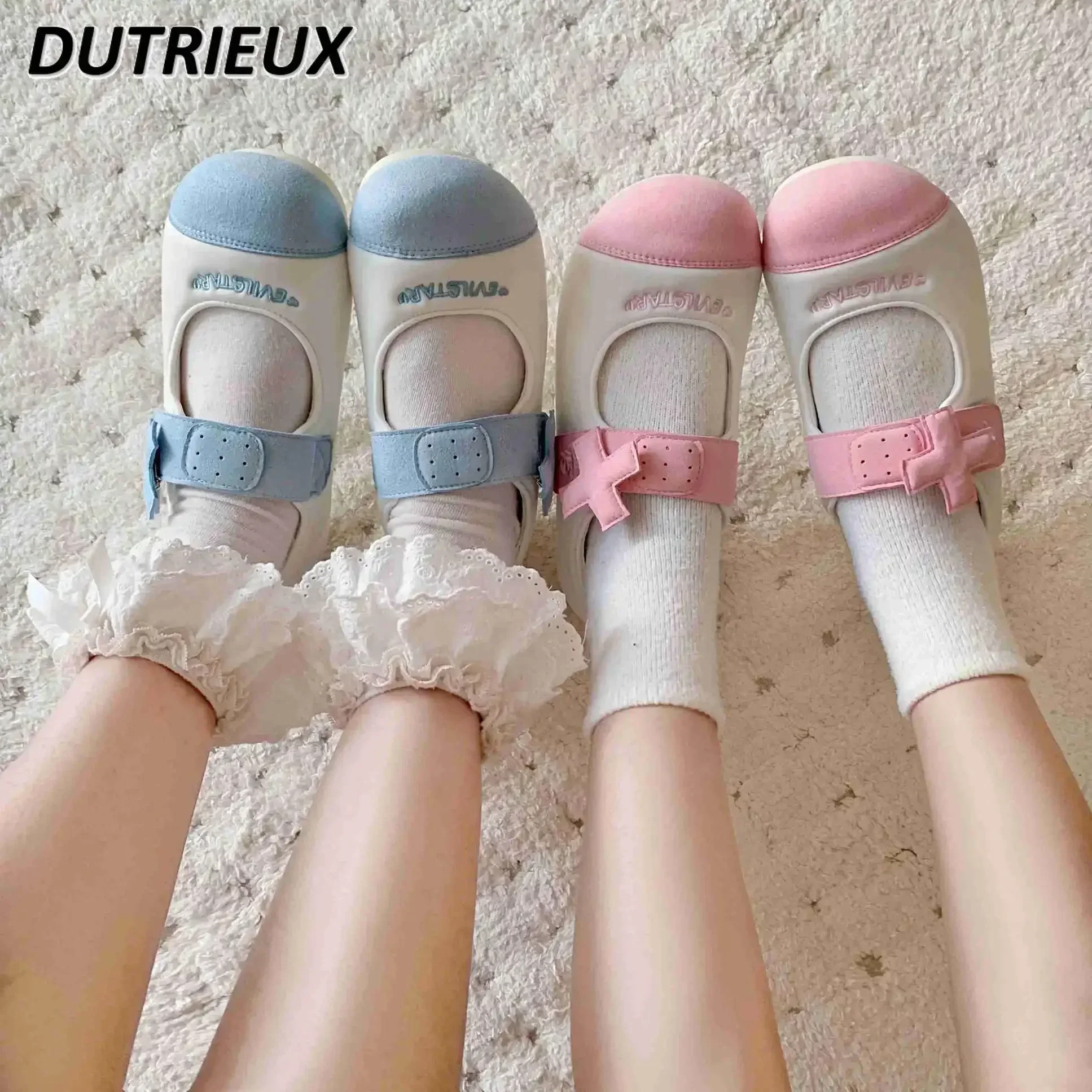 Original Buckle Water Color Pink Flat for Lady Spring Autumn Comfortable Mary Jane Japanese Style Sweet Cute Women's Shoe