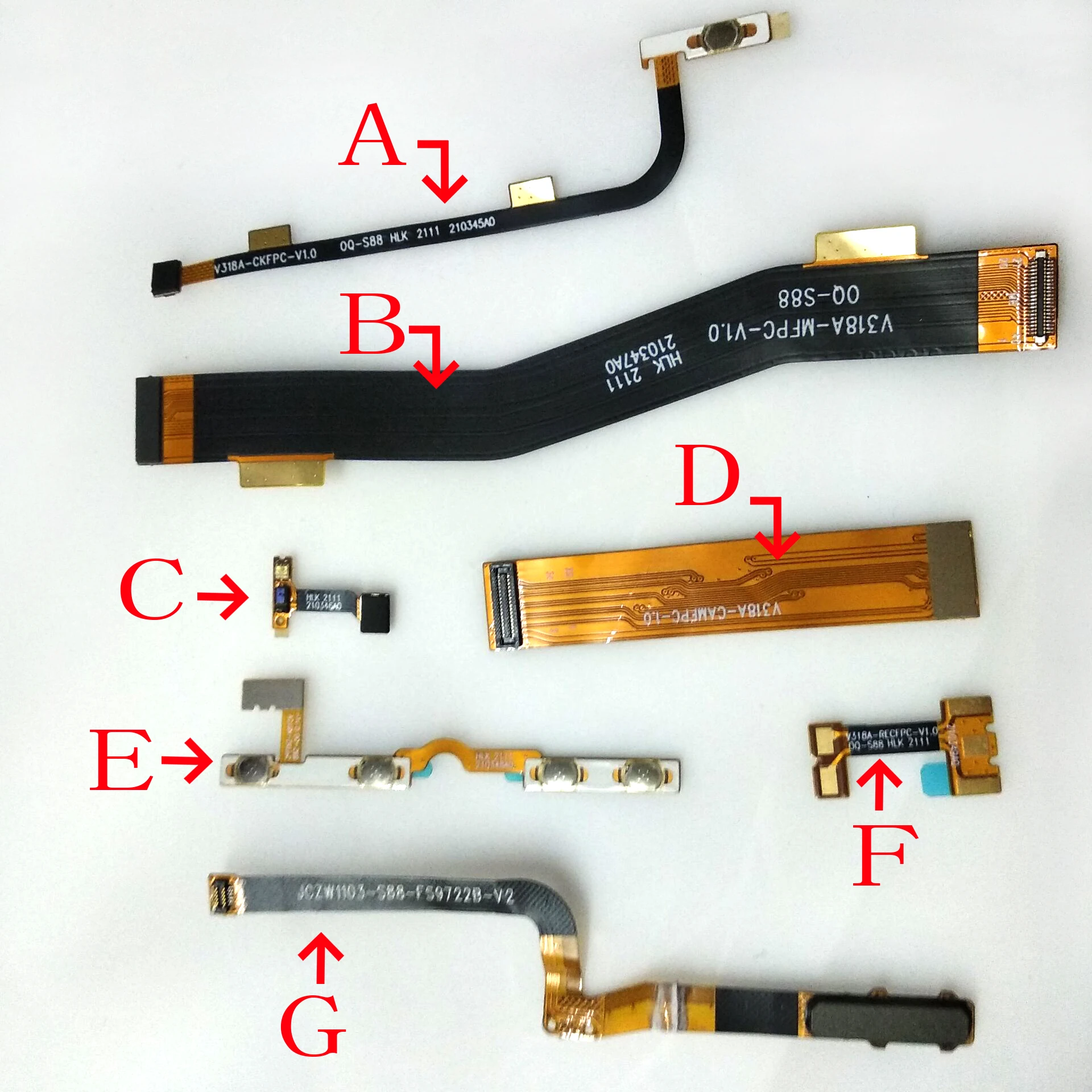 For Oukitel WP13 Motherboard FPC Cable Flex or Original fingerprint or Power+Volume Button FPC or  LED Flash Light FPC