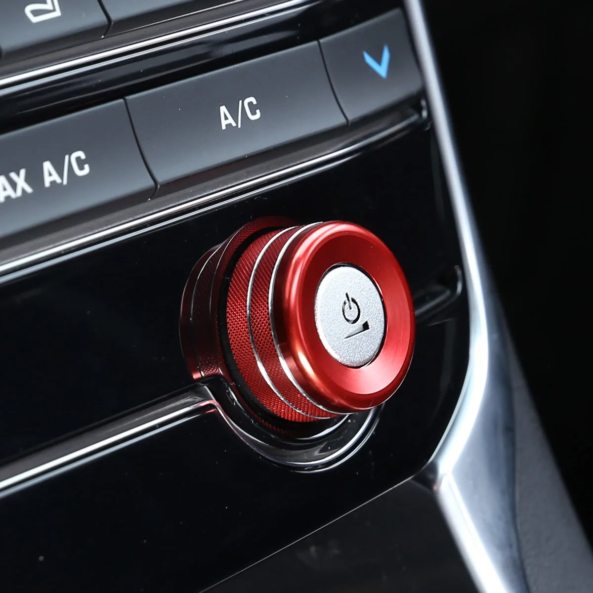 

For Jaguar F-pace XE XF 2015-20 Aluminum Alloy Red/Silver Car Central Control Volume Adjustment Knob Ring Cover Car Accessories