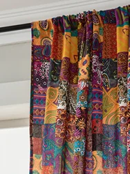 Bohemian Ethnic Style Cotton and Linen Printed Curtains 1PC