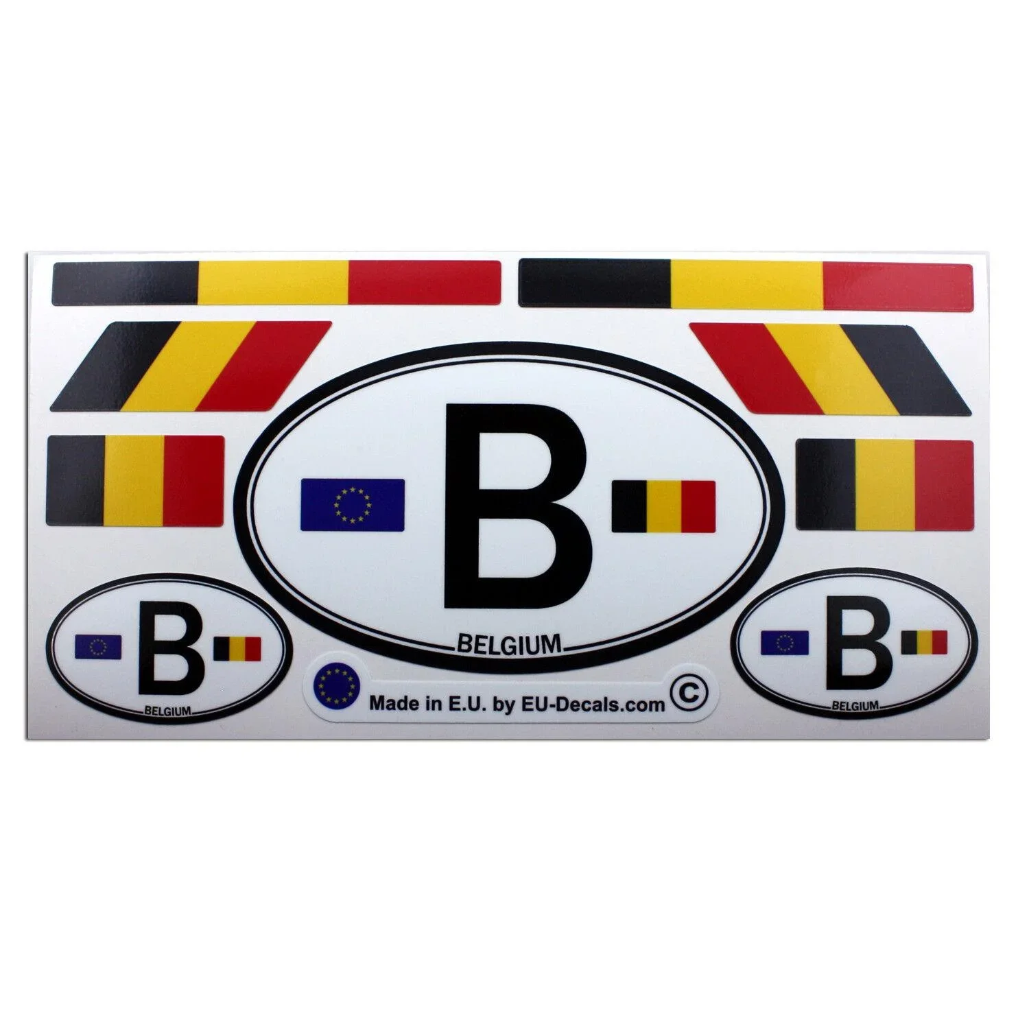 

For Set of 9 Belgium flags & letter B car country Laminated Decals Stickers