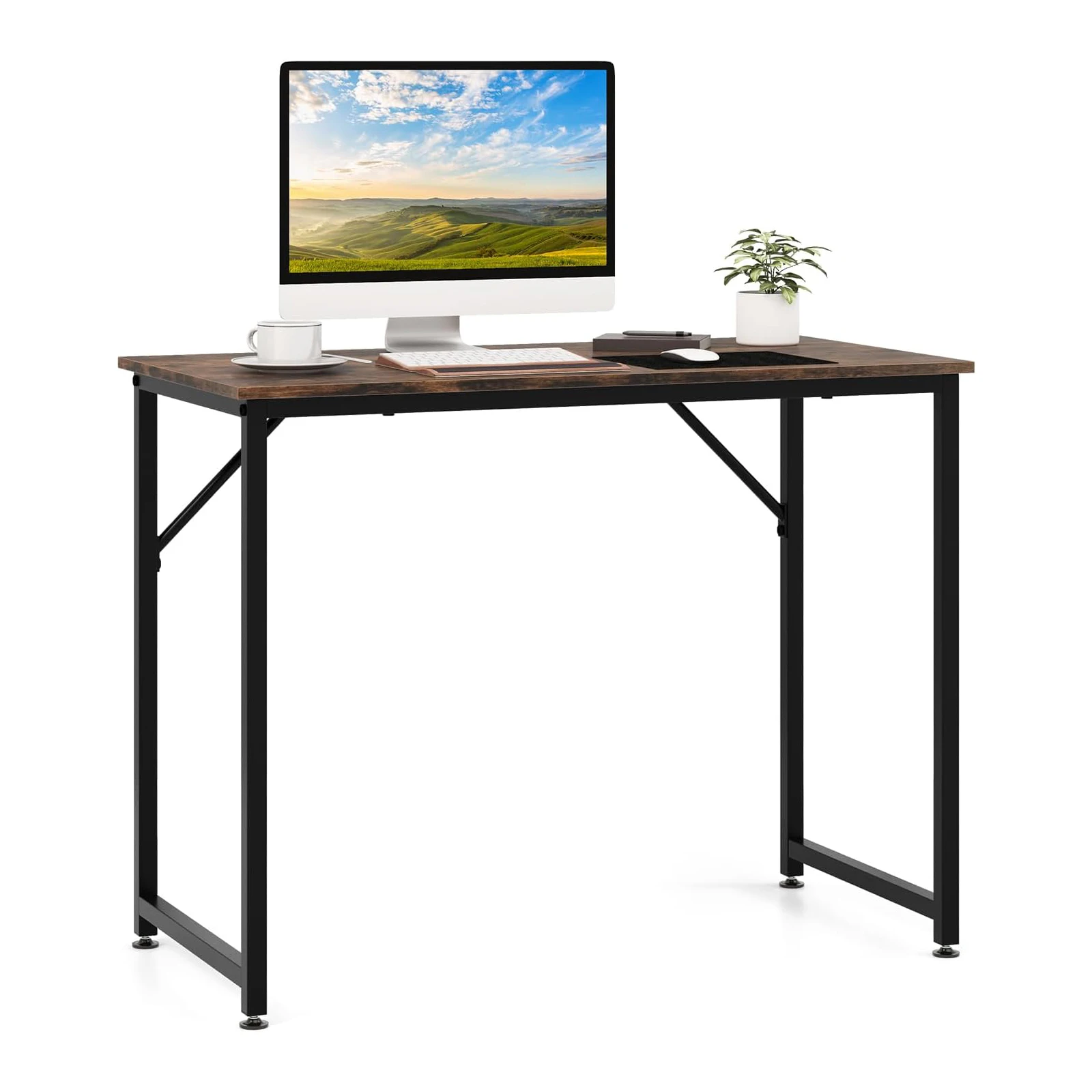 Desk 100x50x77 cm Small Computer Table Office table PC table Metal Frame Home Office Study