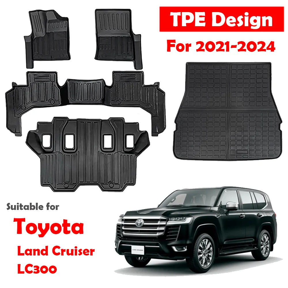 

Winfo TPE Car Floor Mats Cargo Liner for Toyota Land Cruiser LC300 7-Seat 5-Seat All Weather Floor Liners Trunk Mat (LHD/RHD)