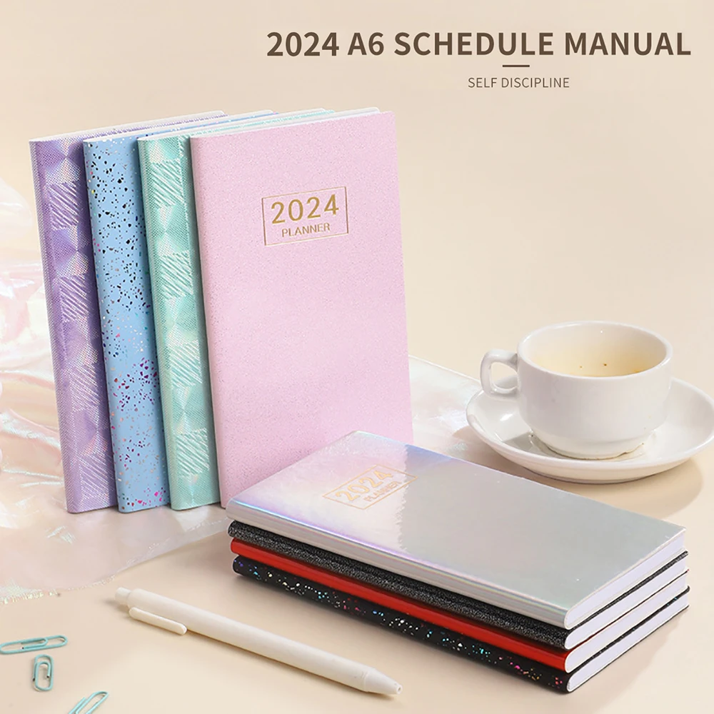 

2024 A6 Notebook Portable Notepad Diary Weekly Agenda Planner Schedule Notebooks Stationery Office School Supplies