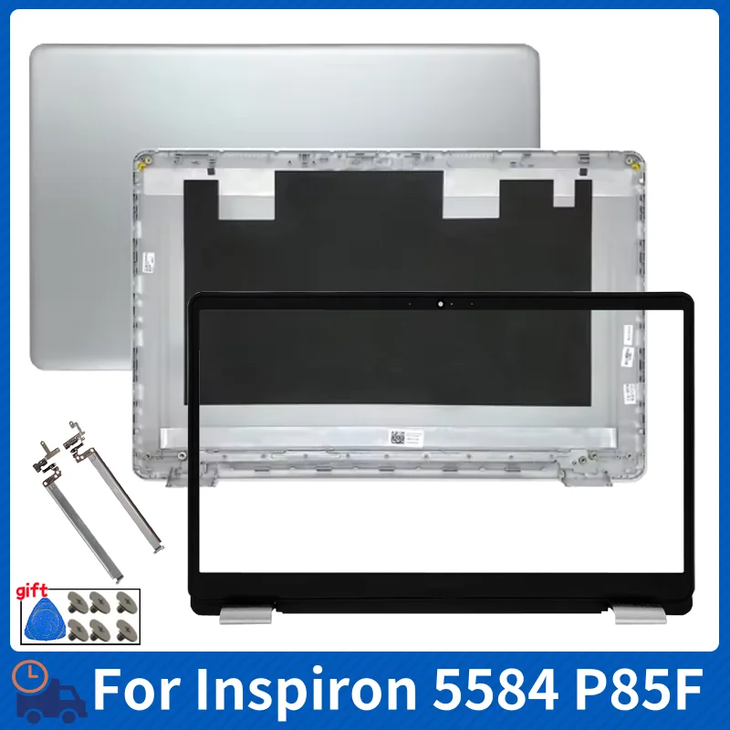 New For Inspiron 15 5000 5584 P85F Laptop LCD Back Cover Front Bezel Hinge Rear Lid Top Case Silver Computer Replacement Parts
