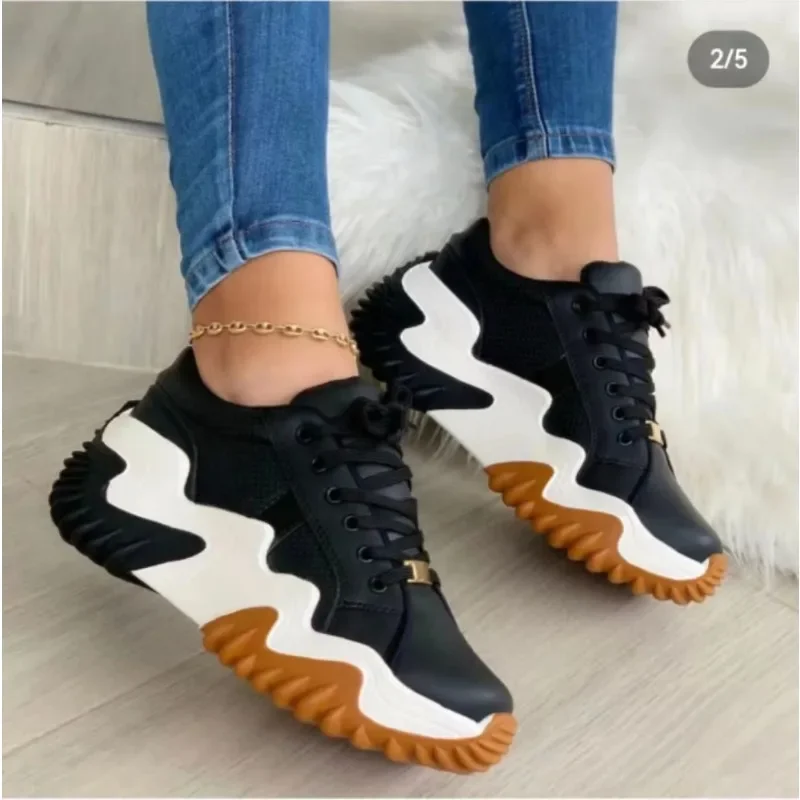 

Women's Sneakers Daily Women Casual Shoes 2024 Fashion Women's Flats Wear-resistant Non-slip Thick-soled Shoes Zapatos Mujer