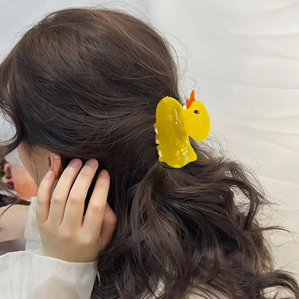 Urocze akcesoria do włosów Żółte spinki do włosów w kształcie kaczki Akrylowe, antypoślizgowe gumki do włosów Akcesoria do stylizacji włosów Spinki do włosów dla dziewczynek