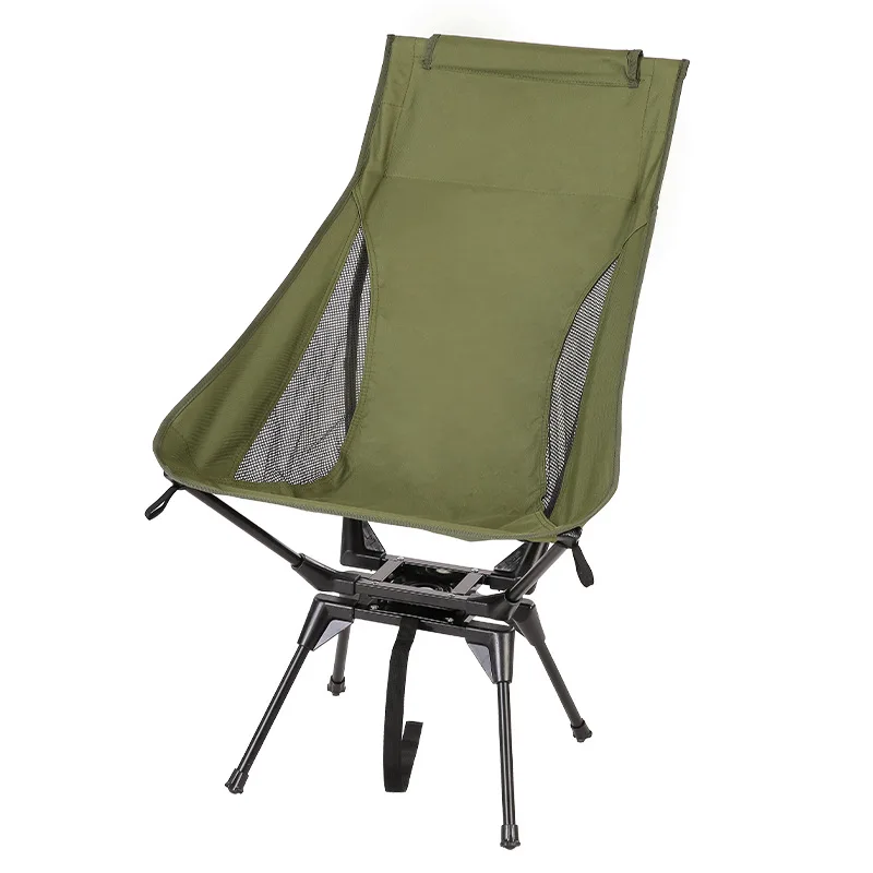 Outdoor Foldable Rotating Moon Beach Chair Compact Portable Relax Seat Suitable For Park Camping Fishing Picnic Travel Trip