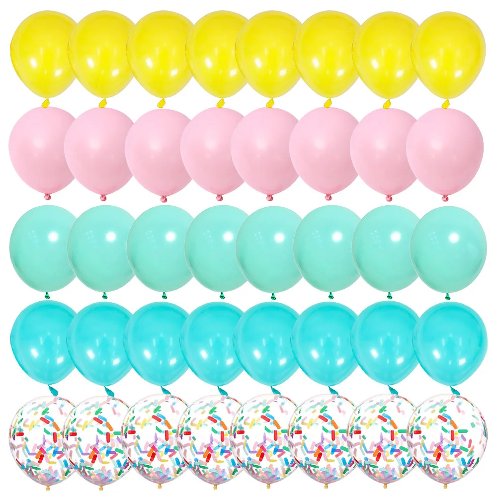 

40pcs Ice Cream Party Latex Balloons Sprinkle Confetti Balloons Rainbow Balloons for Parties Wedding Baby Shower Decorations