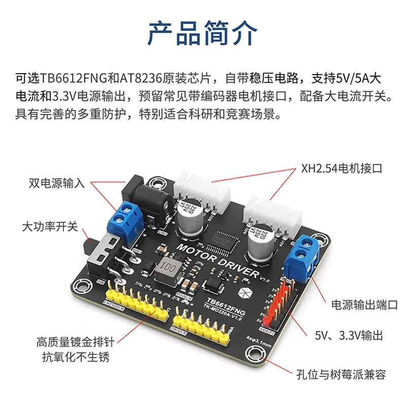 TB6612 AT8236 Dual-channel DC Motor with Voltage Stabilized Drive Module Has Better Performance than L298N Drive Module