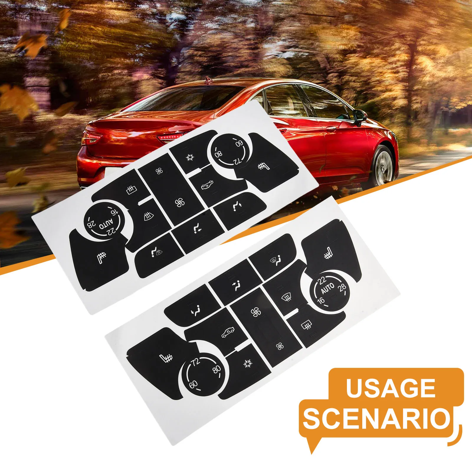 For Buick Verano For Encore 2013 2015 HVAC Climate Control Button Decal Sticker Replacement for Push Button Controls Set of 2