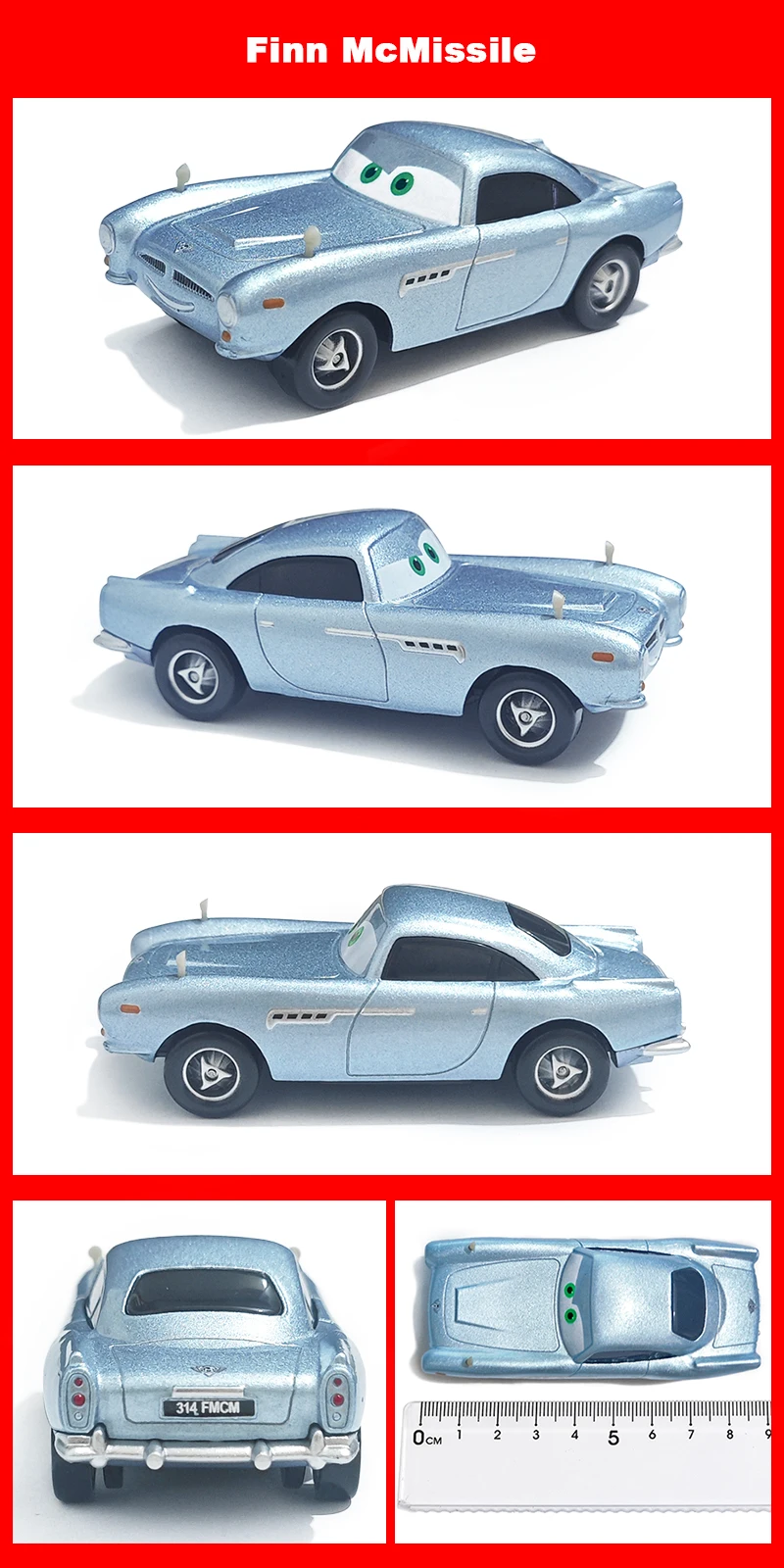 Cars 2 Finn McMissile Druckguss-Automodell Spielzeug aus Legierungsmaterial Anime-Figur Rennspielzeug Kindergeburtstagsgeschenke Sammlerstücke – Detail 1