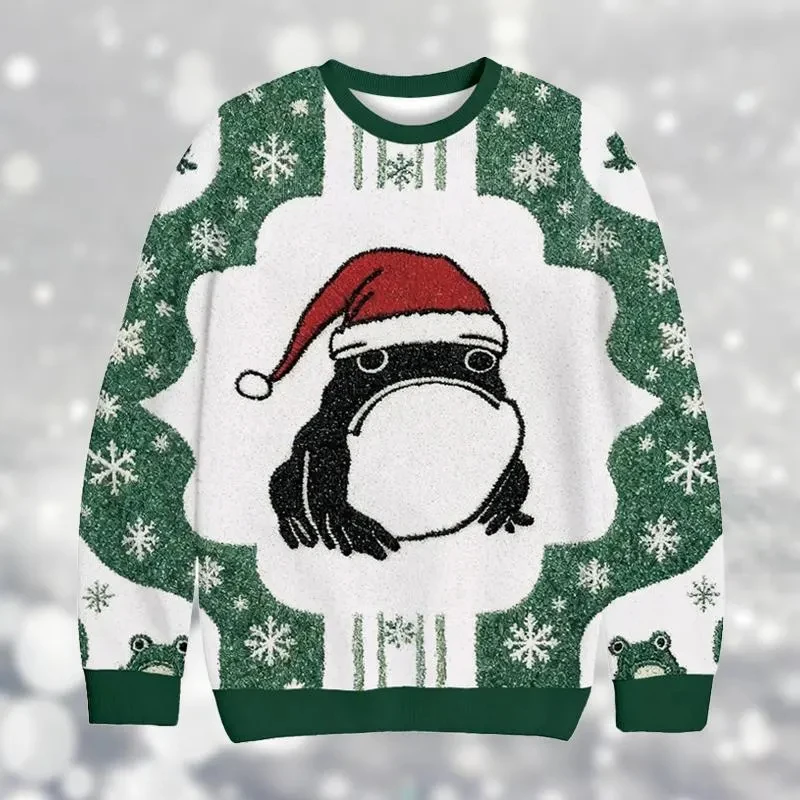 مضحك عيد الميلاد سترة قبيحة تأثيري سانتا كلوز الحيوانات الأليفة أنيمي الكرتون 3DPrint Harajuku البلوز مضحك كم طويل عيد الميلاد سترة #4