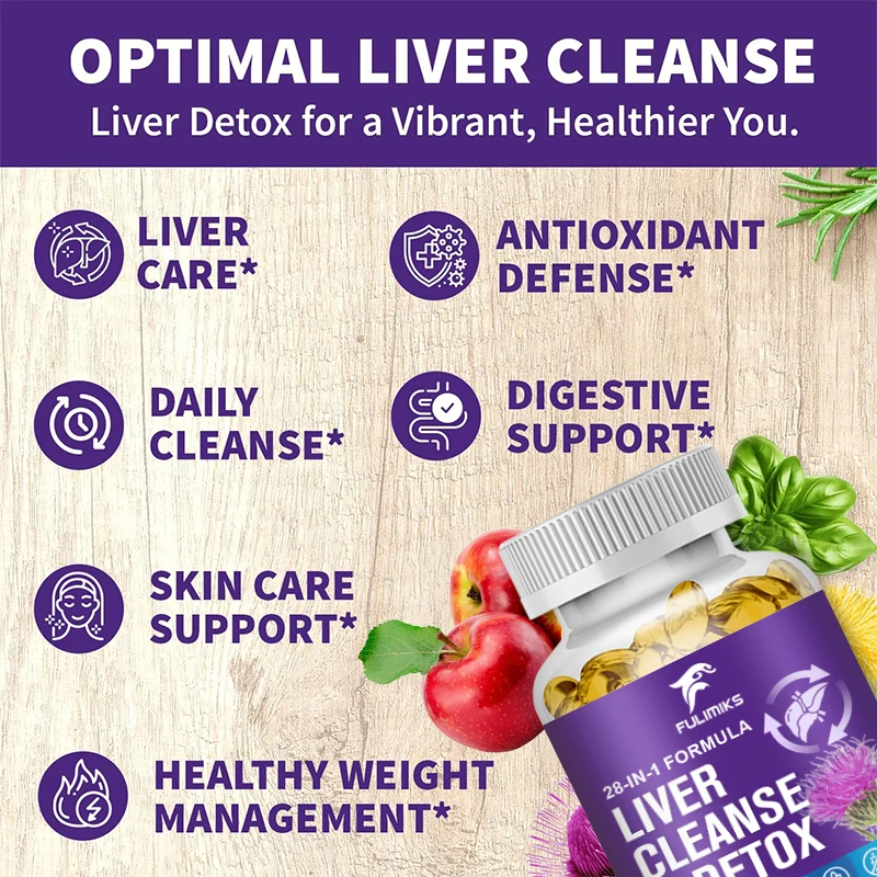 28-in-1 Liver Cleanse with Milk Thistle, Artichoke & Apple Cider Vinegar -Liver Cleanse Detox&Repair Heath Formula Liver Support