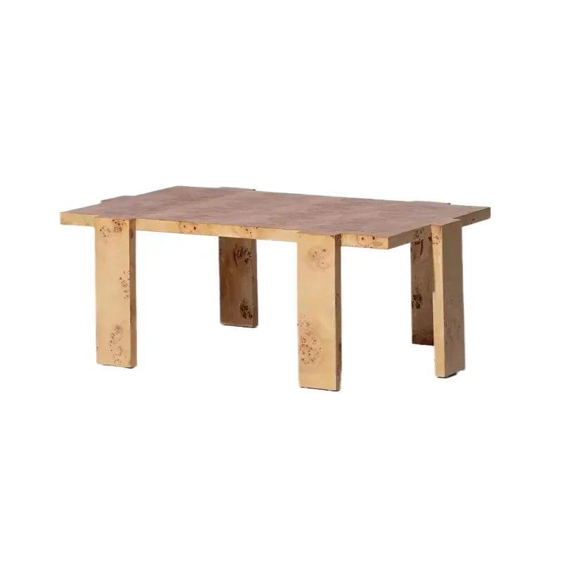

Mahogany core wood pattern coffee table, minimalist Italian style empty six-foot short table small dining table