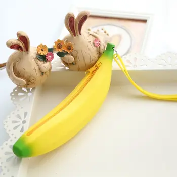 黃色香蕉零錢包可愛新奇有趣矽膠便攜多功能鉛筆盒錢包鑰匙零錢包sac femme 10 最佳銷售 矽膠錢包 - №5
