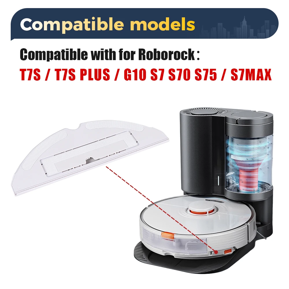 For Roborock S7/S70/S75/T7S/T7S PLUS/G10 Vacuum Cleaner Accessories Water Tank，Dust Box，Brush Cover，Mop Bracket Parts