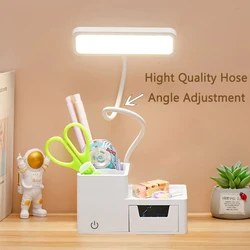 LED Table Desk Lamps Eye Protection Reading Night Light Pen Holder Reading Lamp Storage Drawer Table Lamp