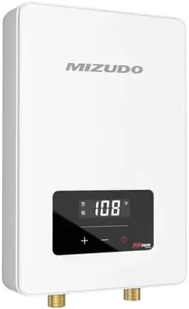 

MIZUDO 6.5kW Electric Tankless Water Heater – 240V Instant On-Demand Hot Water, 1.5 GPM, LED Display, CSA Certified