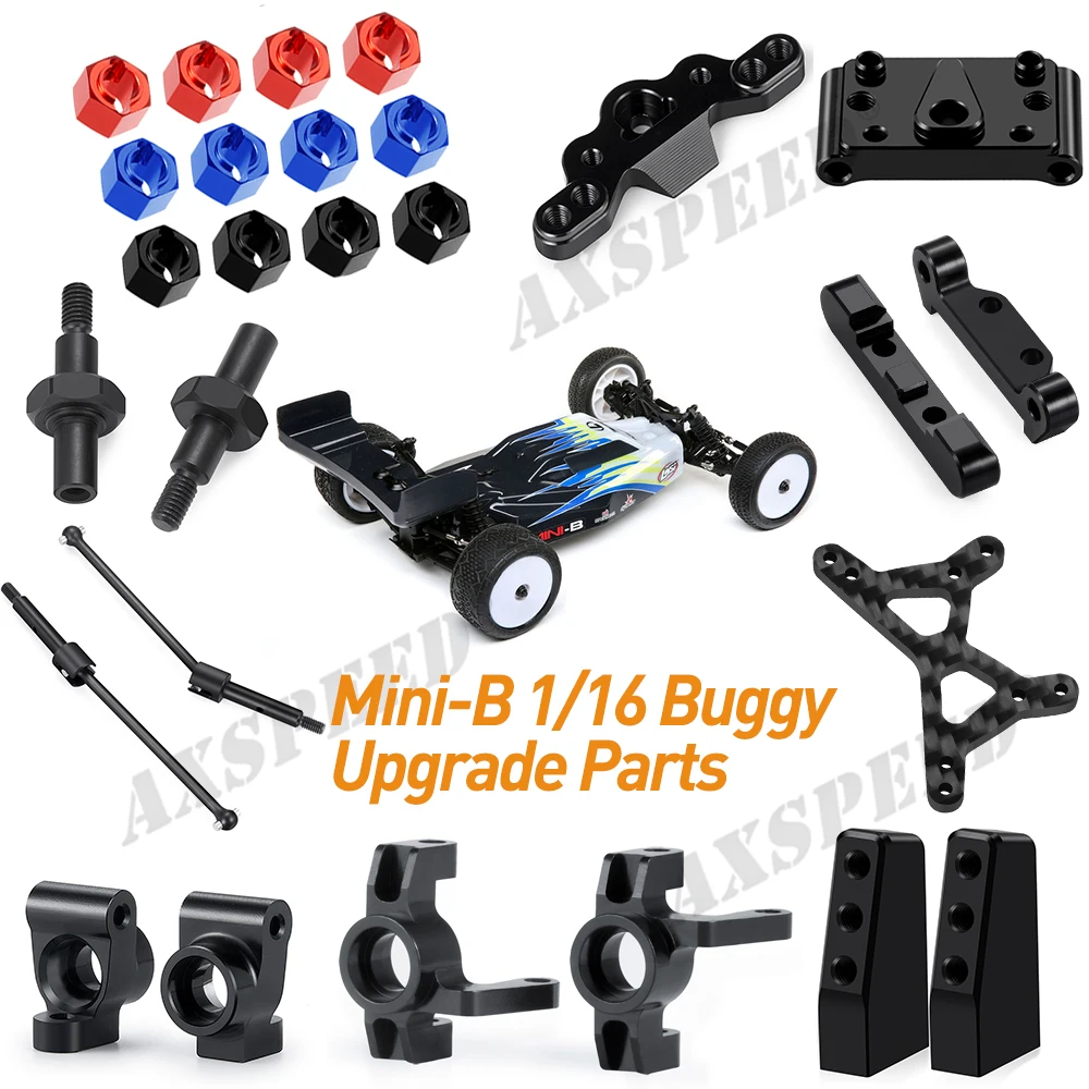 

AXSPEED Alu Alloy CVD Drive Shaft Steering Knuckle C Base Adapter Shock Mount for Lo-si Mini-B 1/16 Buggy Upgrade Parts