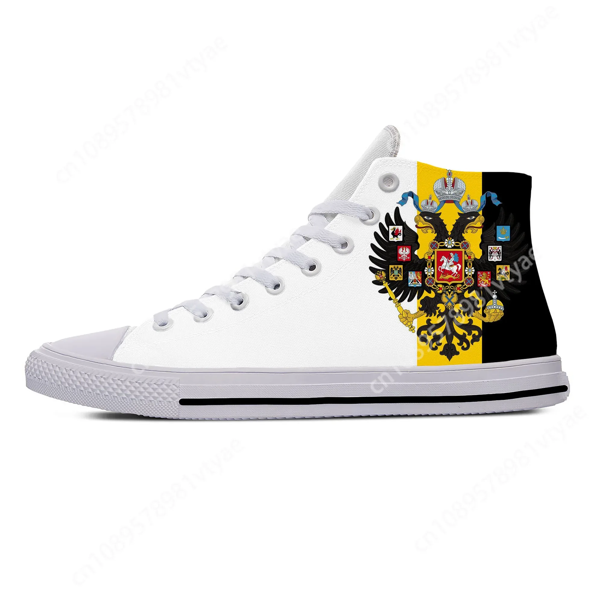 Hot Russia Russian Imperial Empire Flag Patriotic Casual Cloth Shoes High Top Lightweight Breathable 3D Print Men Women Sneakers