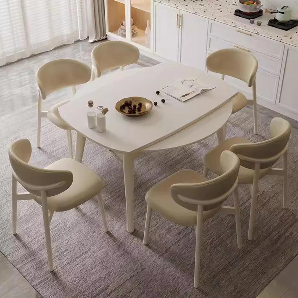 

Luxury Extendable Dining Table Modern Chair Living White Dining Table Japanese Waterproof Muebles Para El Hogar Home Furniture