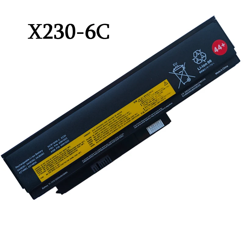 X230 Bateria do portátil para Lenovo ThinkPad 9, Cell, Lithium Ion Battery, 44 ++, 94Wh, Extended Life System, para X220, X230, Novo