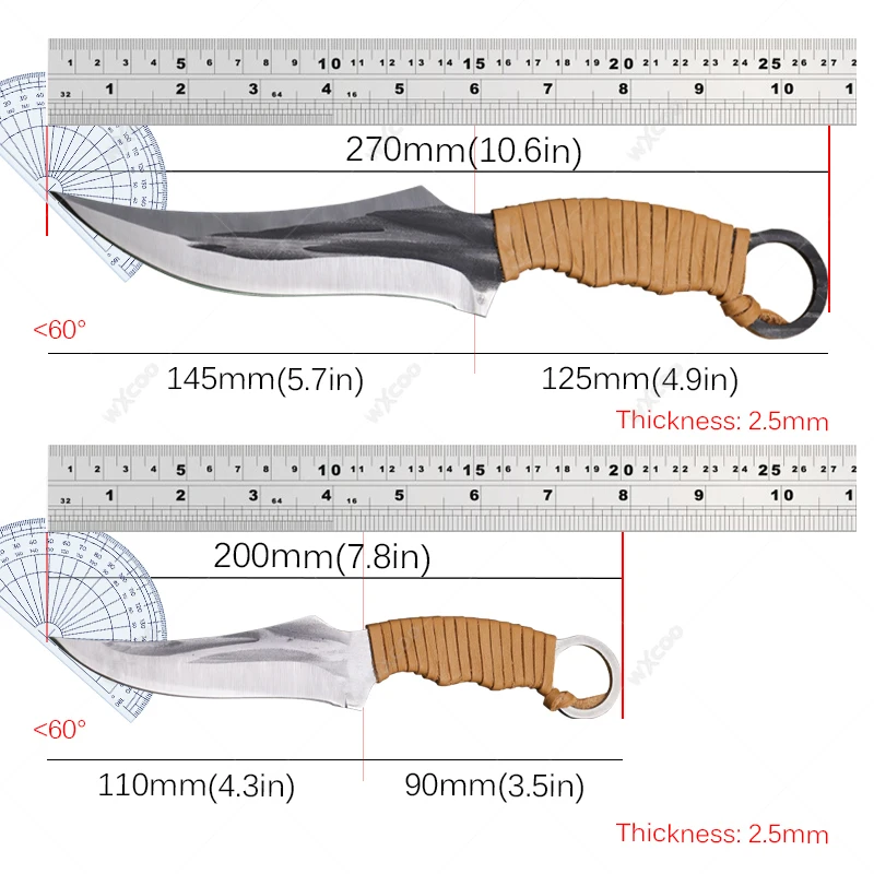 Stainless Steel Handle Utility Knife 2PCS Kitchen Knives Set Sharp Cleaver Boning Knife Chef Slicing Meat Fish Fruit Cooking