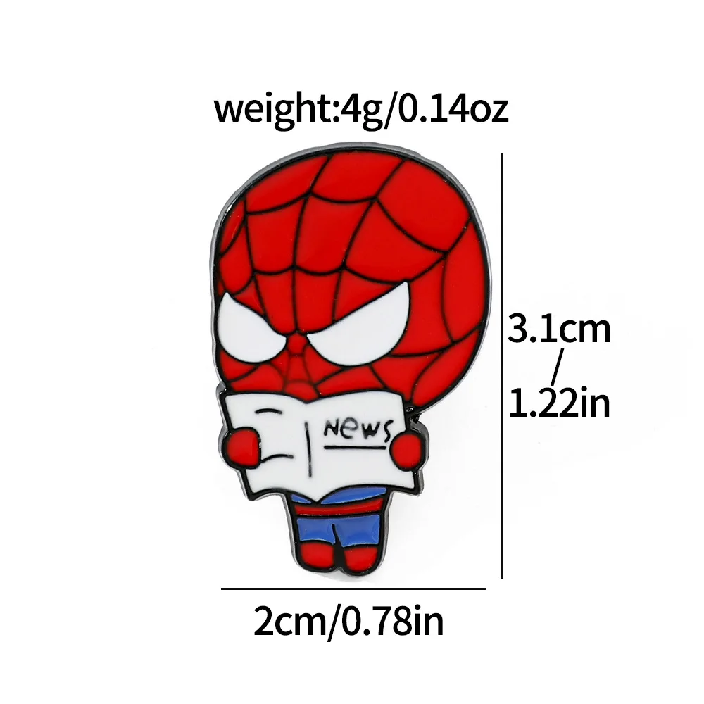 Cartoon Anime Handsome SpiderMans Metal Brooch Enamel Decoration Creative Drop Oil Alloy Badge Kid Bag Pin Accessories Christmas