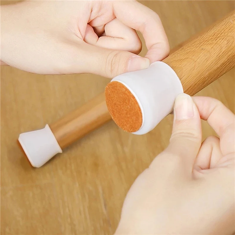 8Pcs Silicon Chair Leg Cover With Felt Pads Table Feet Caps Anti-slip Furniture Leg Mat Anti-scratch Floor Protector Home Decor
