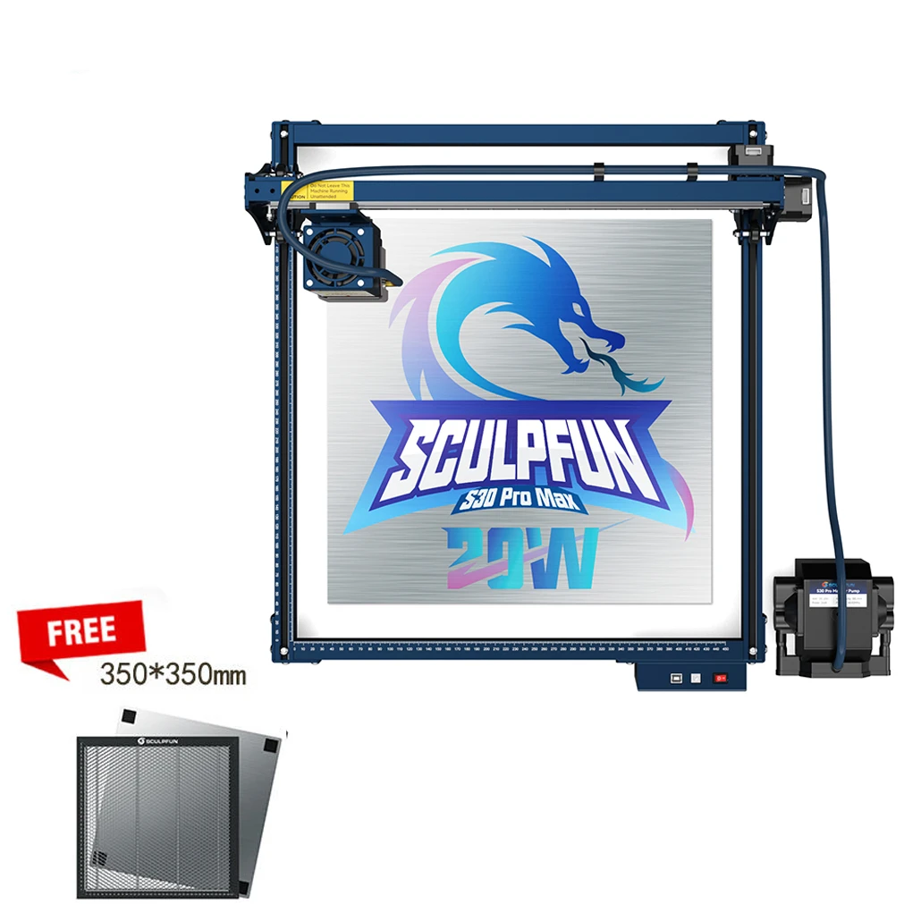 

SCULPFUN S30 5W 10W 20W Automatic Air-assist Replaceable Lens Wood Metal Acrylic MDF Engraver Laser Engraving Cutting Machine