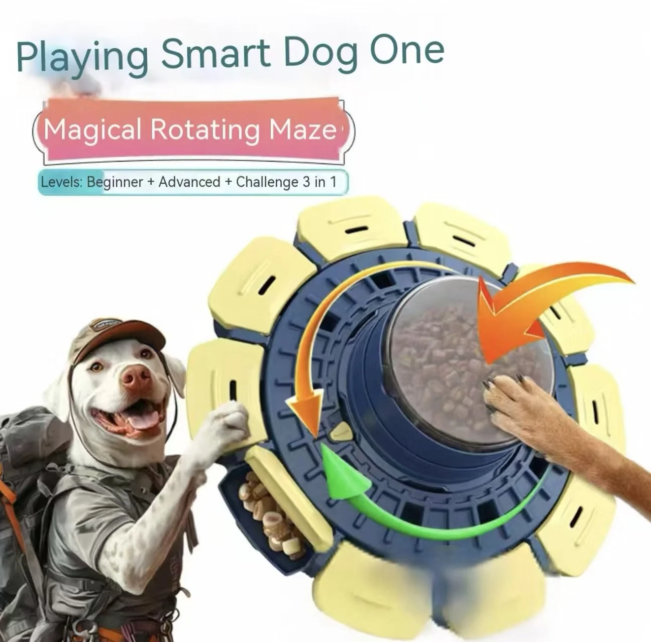 Smart Hound Eco-Friendly Plastic Cartoon Dog Puzzle Toy Durable Food Concealment Training Sniffing Leakage Consumption Maze