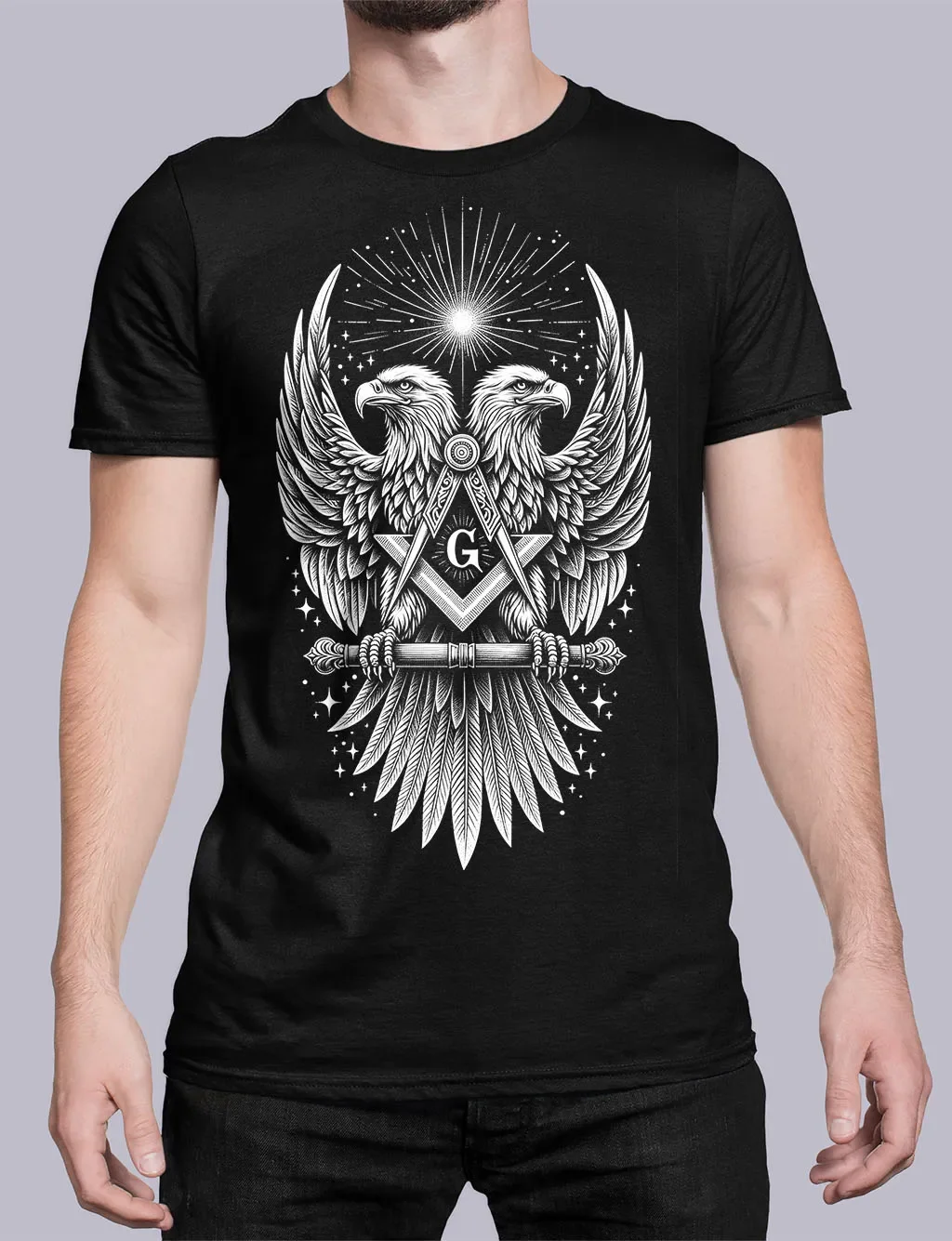 The Double Headed Eagle Scottish Rite Masonic T-Shirt 100% Cotton O-Neck Short Sleeve Summer Casual Mens T-shirt Size S-3XL