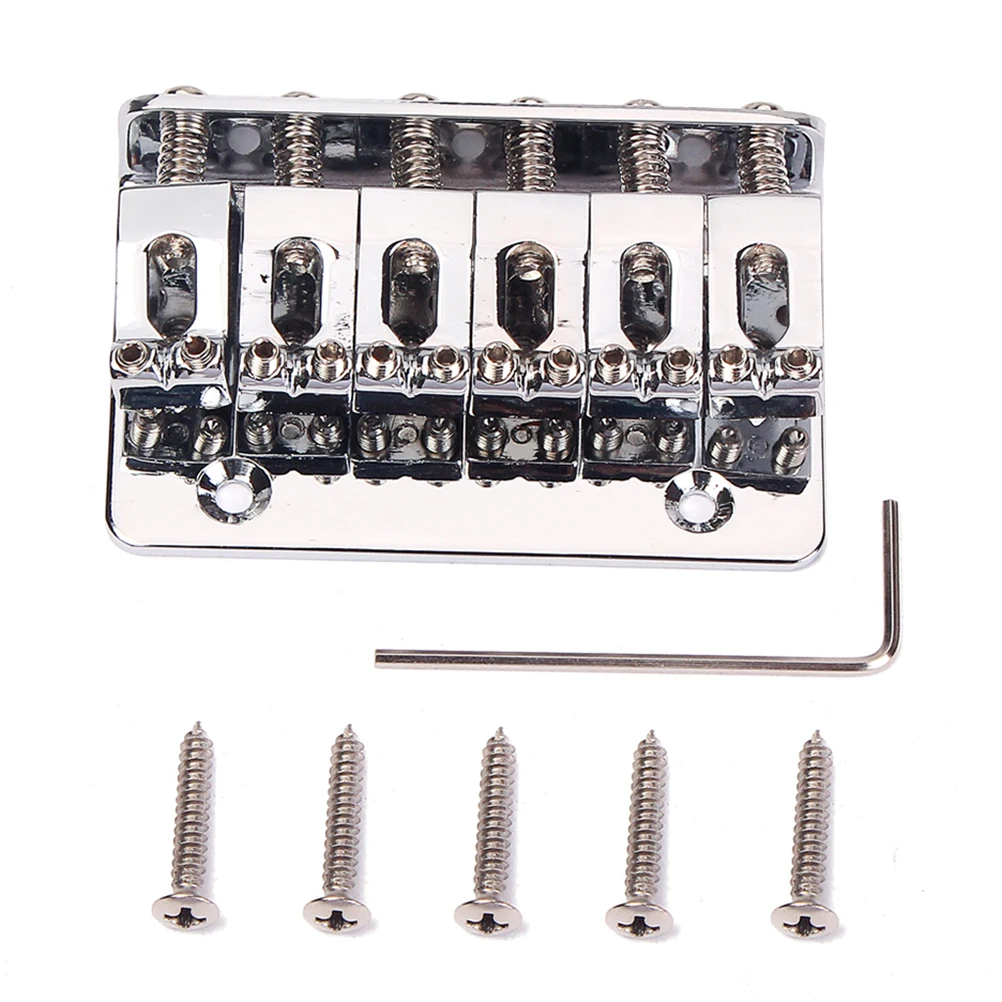 

65 Guitar Bridge Bass Oblique Head Vintage Style with Screws Silver