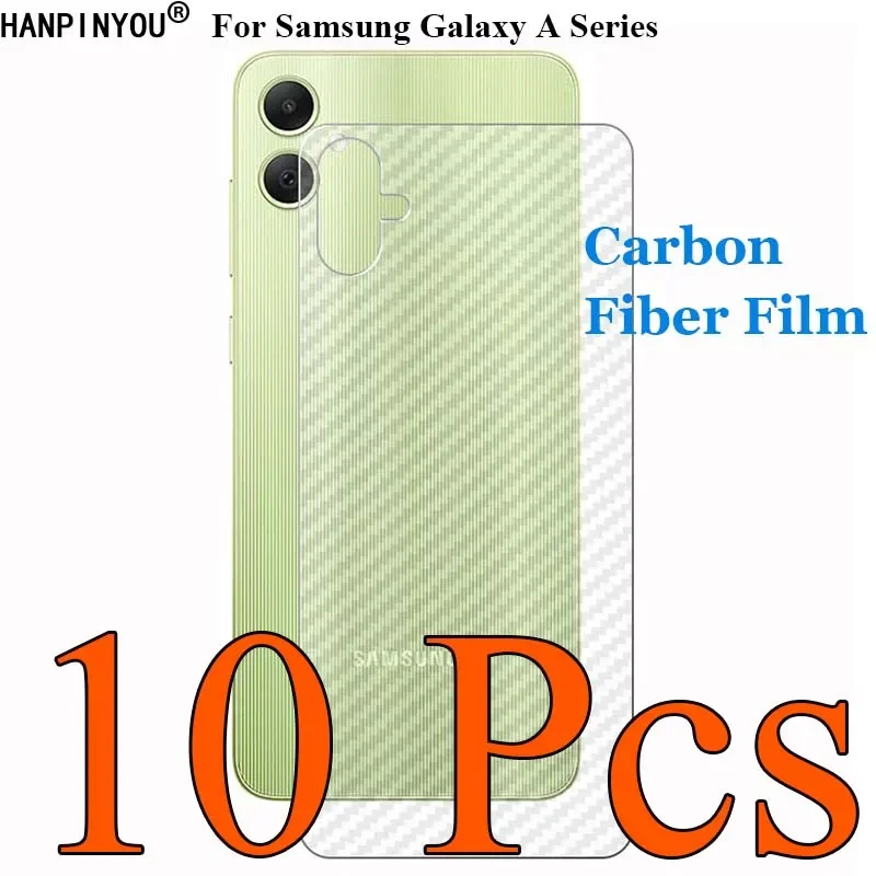 10 Pcs/Lot For Samsung Galaxy A55 A35 A05 A05s A15 A25 5G 3D Carbon Fiber Back Film Skin Screen Protector Sticker