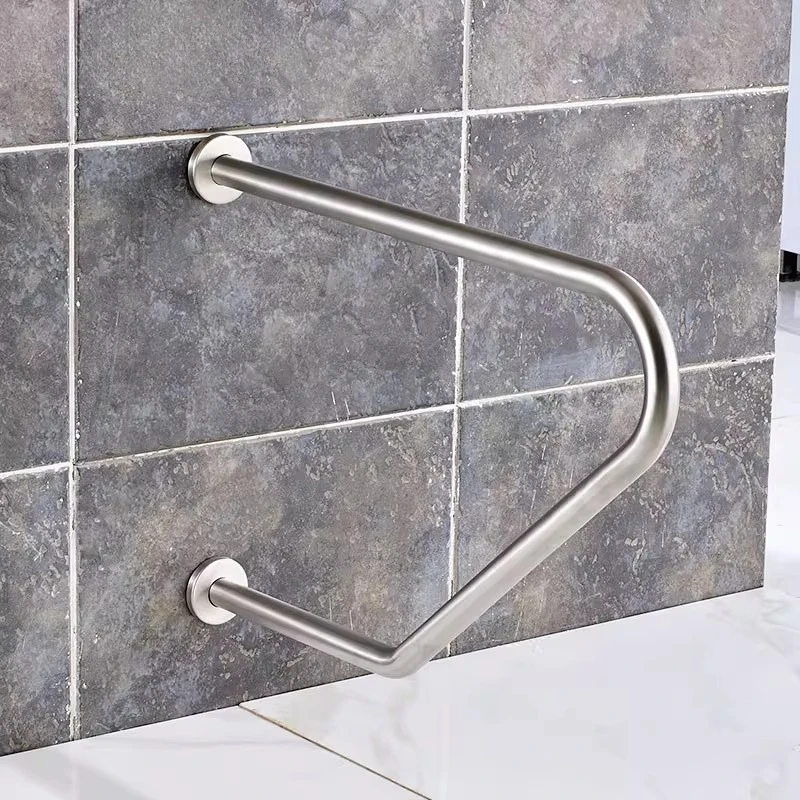 Batang Rel Toilet Anti Selip untuk Lansia Dewasa Rangka Pengaman Baja Tahan Karat Pegangan Toilet Dapat Diakses Rel Batang Pegangan Cacat