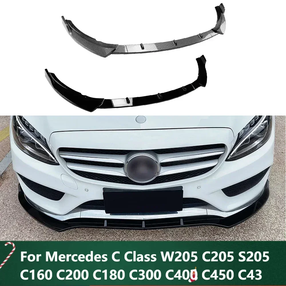 

New！For Mercedes C Class W205 C205 S205 C160 C200 C180 C300 C400 C450 C43 AMG 2015-2021 Diffuser Body Kit Front Bumper Lip Split