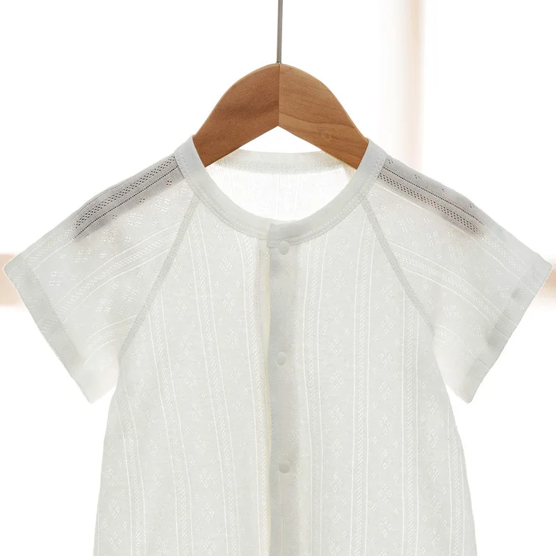 Baby Summer Onesie Short-sleeved Thin Men and Women Baby Foreign Summer Climbing Clothes Newborn Air-conditioned Clothes Pajamas