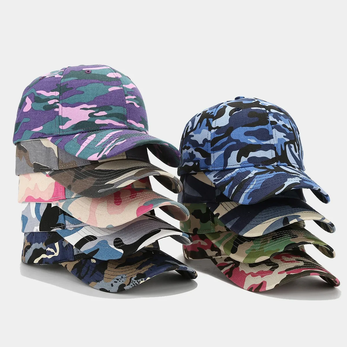 Customized Logo Print New Camouflage Baseball Cap Women Summer Outdoor Sports Sunscreen Visor Men's Casual Dad Baseball Cap