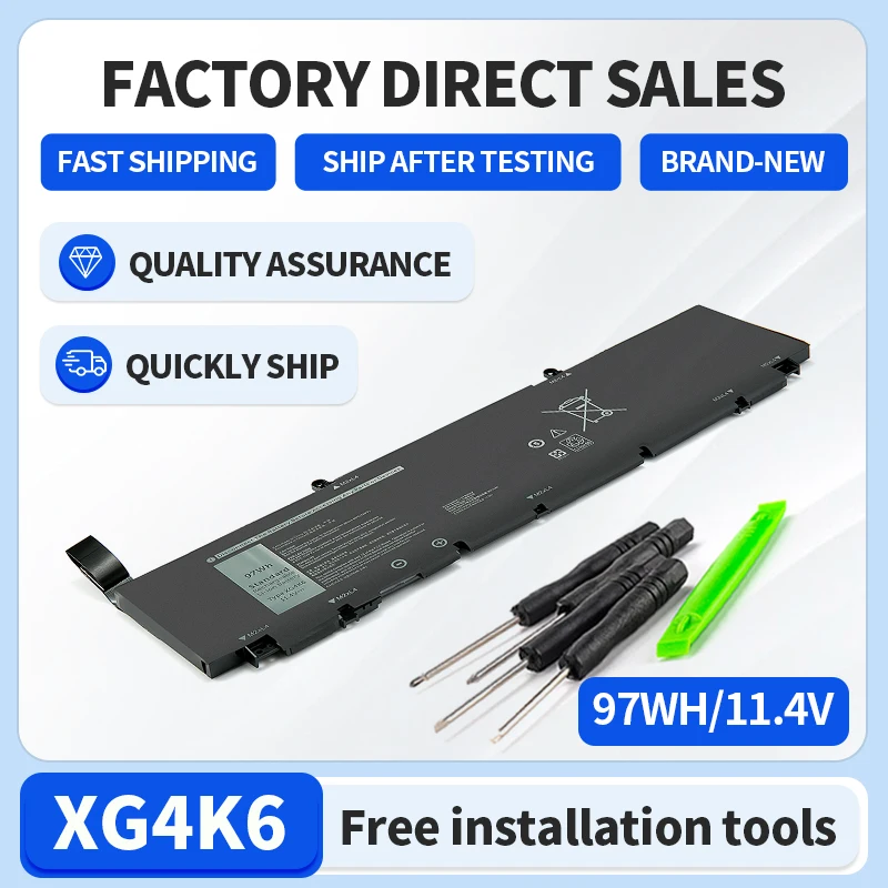 

SOMI XG4K6 11.4V 97Wh 5XJ6R 11.4V 56WH 01RR3 F8CPG 0F8CPG Laptop Battery For Dell XPS 17 9700 9710 Precision 5750 03324J