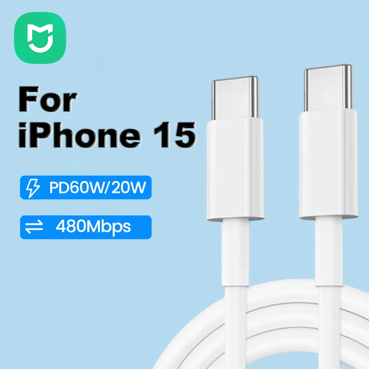 MIJIA PD 20W USB Type C Cable For iPhone 15 Pro Max 60W USB-C Fast Charge Charger For Macbook Xiaomi Type-C USBC Data Cable